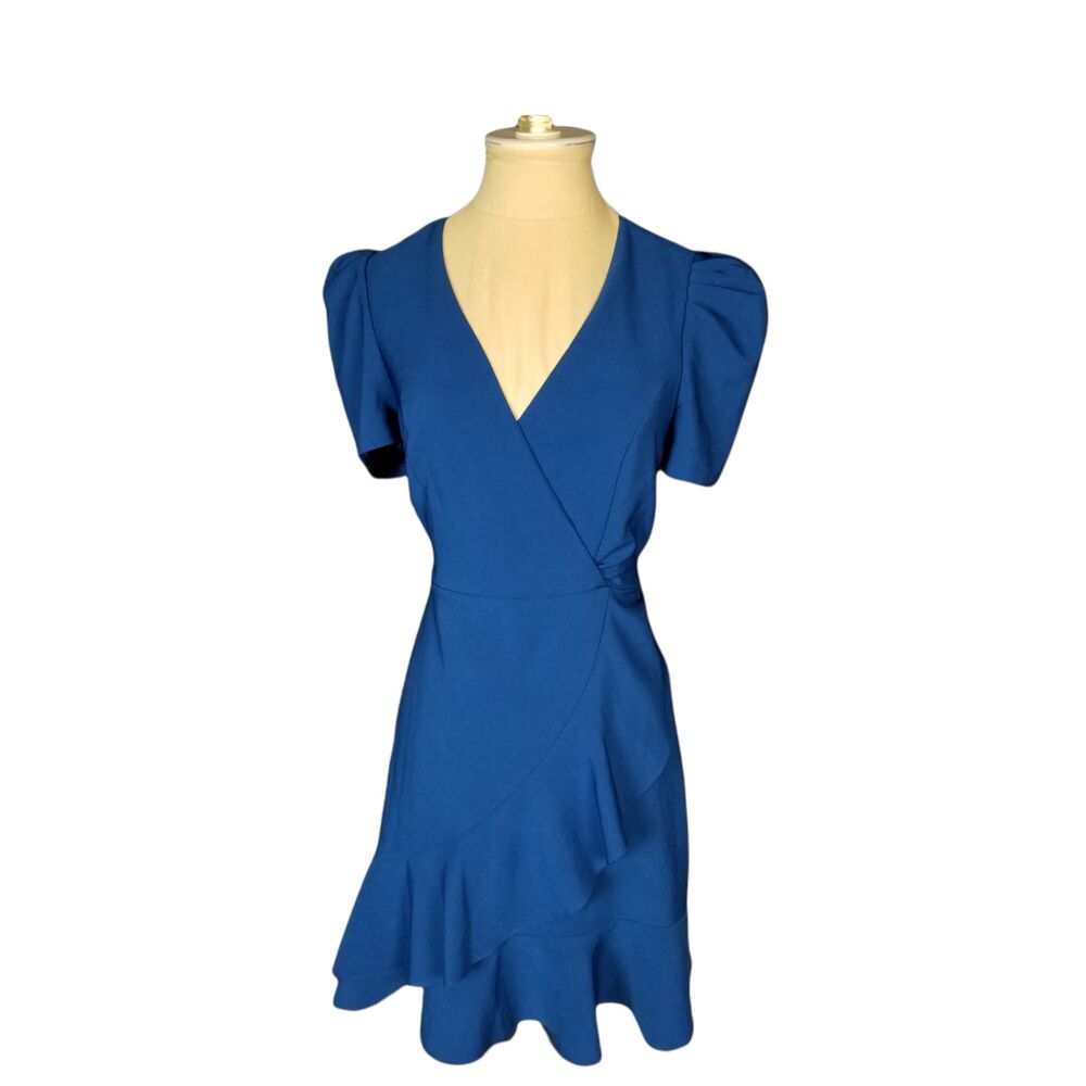 Betsey Johnson Blue Faux Wrap Dress Size 0